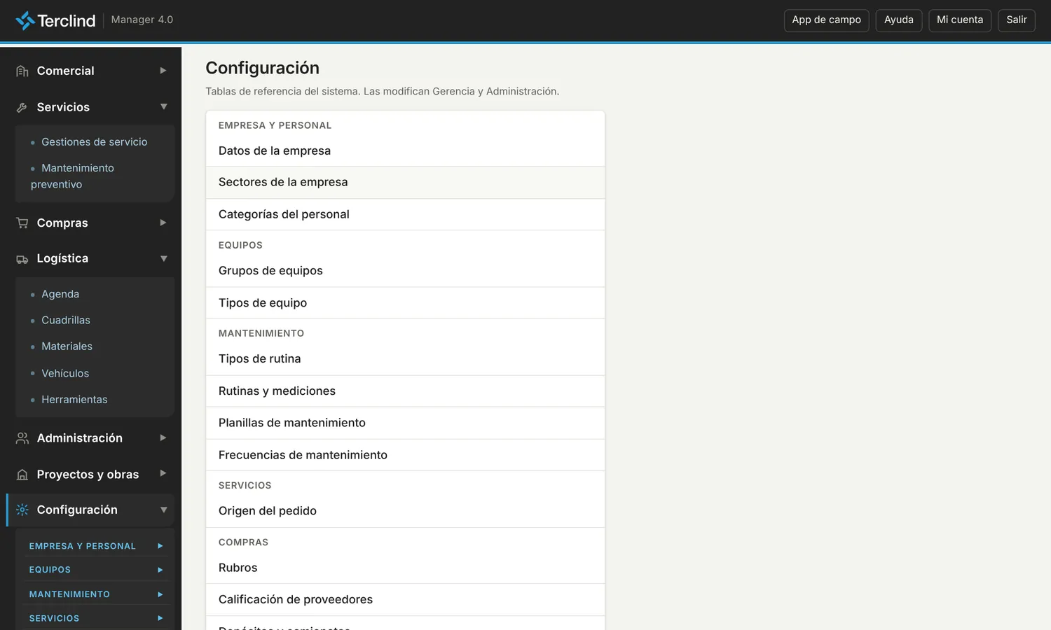 Configuración.