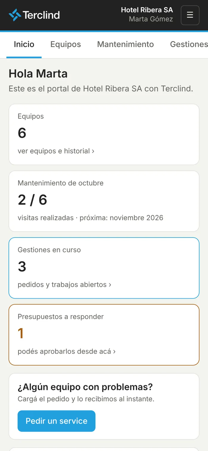 Inicio en el celular.